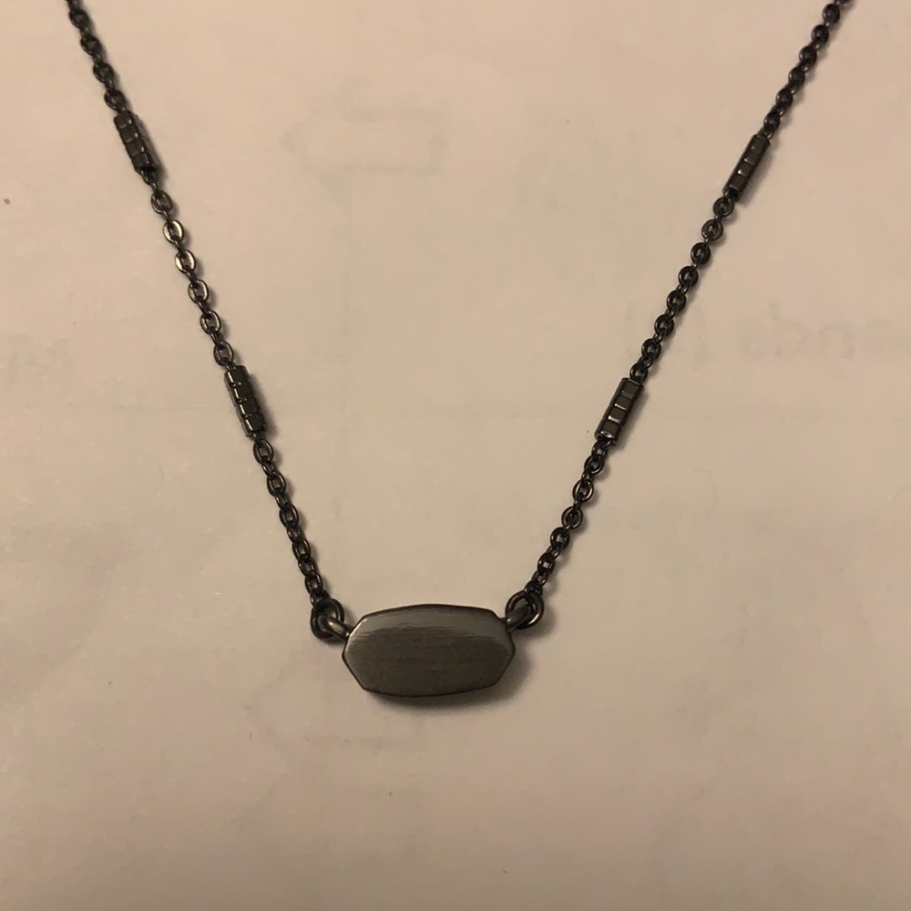 Fern Pendant Necklace in Gunmetal